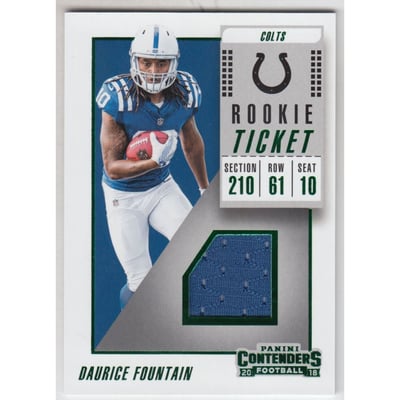 2018 Panini Contenders Rookie Ticket Swatches #37 Daurice Fountain