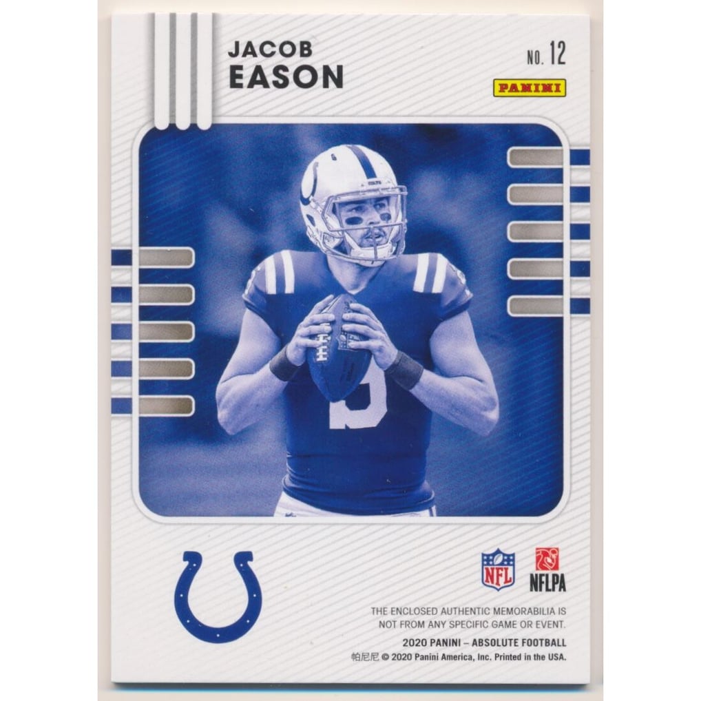 2020 Absolute Absolute Rookie Materials #12 Jacob Eason