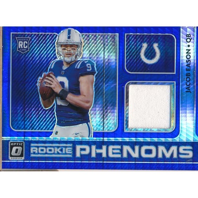 2020 Donruss Optic Rookie Phenoms Jerseys Horizontal Blue Hyper #12 Jacob Eason