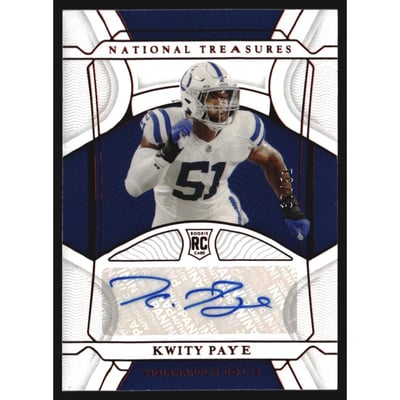 2021 Panini National Treasures Jersey Number Red #108 Kwity Paye AU/51