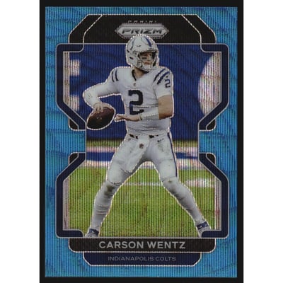 2021 Panini Prizm Prizms Blue Wave #24 Carson Wentz