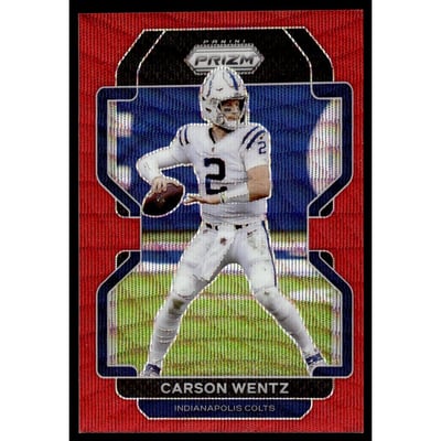 2021 Panini Prizm Prizms Red Wave #24 Carson Wentz