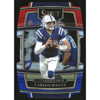 2021 Select Prizm Red and Blue Die Cut #16 Carson Wentz