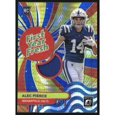 2022 Donruss Optic First Year Fresh Jerseys Blue Hyper #21 Alec Pierce