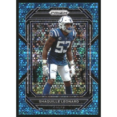 2022 Panini Prizm Prizms No Huddle Blue #125 Shaquille Leonard
