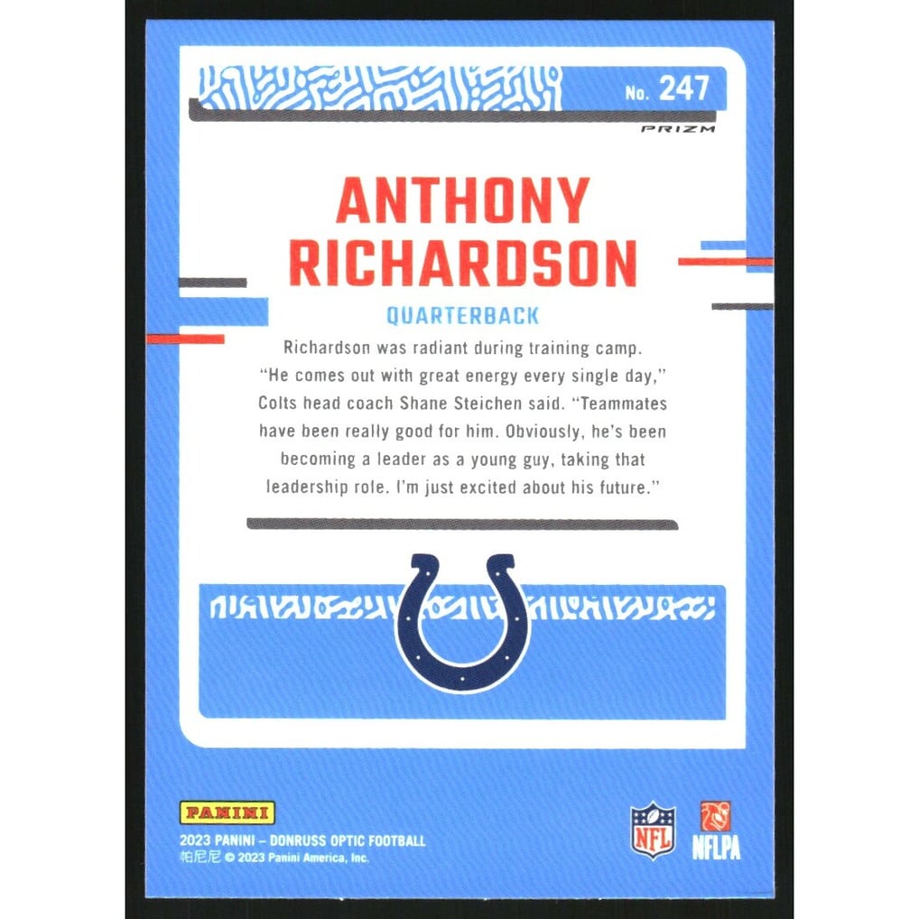 2023 Donruss Optic Blue Hyper #247 Anthony Richardson RR