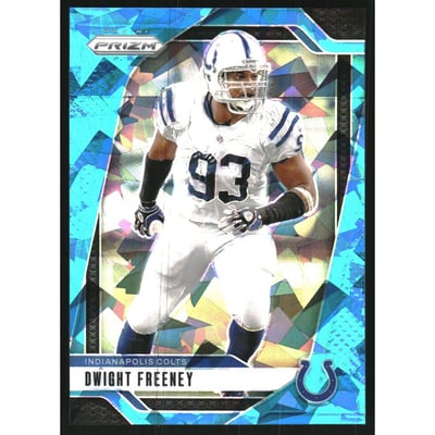 2024 Panini Prizm Prizms Blue Ice #127 Dwight Freeney