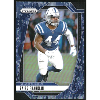 2024 Panini Prizm Prizms Navy Camo #124 Zaire Franklin