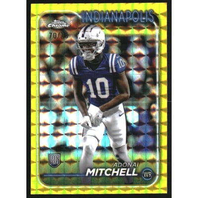 2024 Topps Chrome Yellow Geometric Refractors #210 Adonai Mitchell