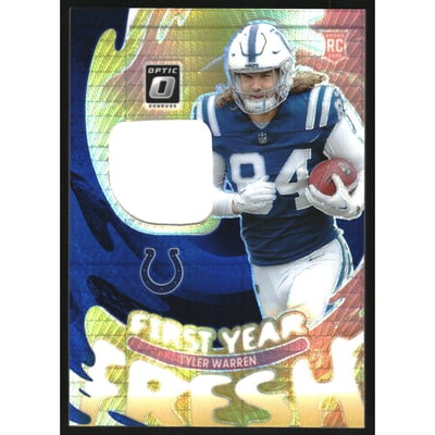 2025 Donruss Optic First Year Fresh Jerseys Blue Hyper #14 Tyler Warren