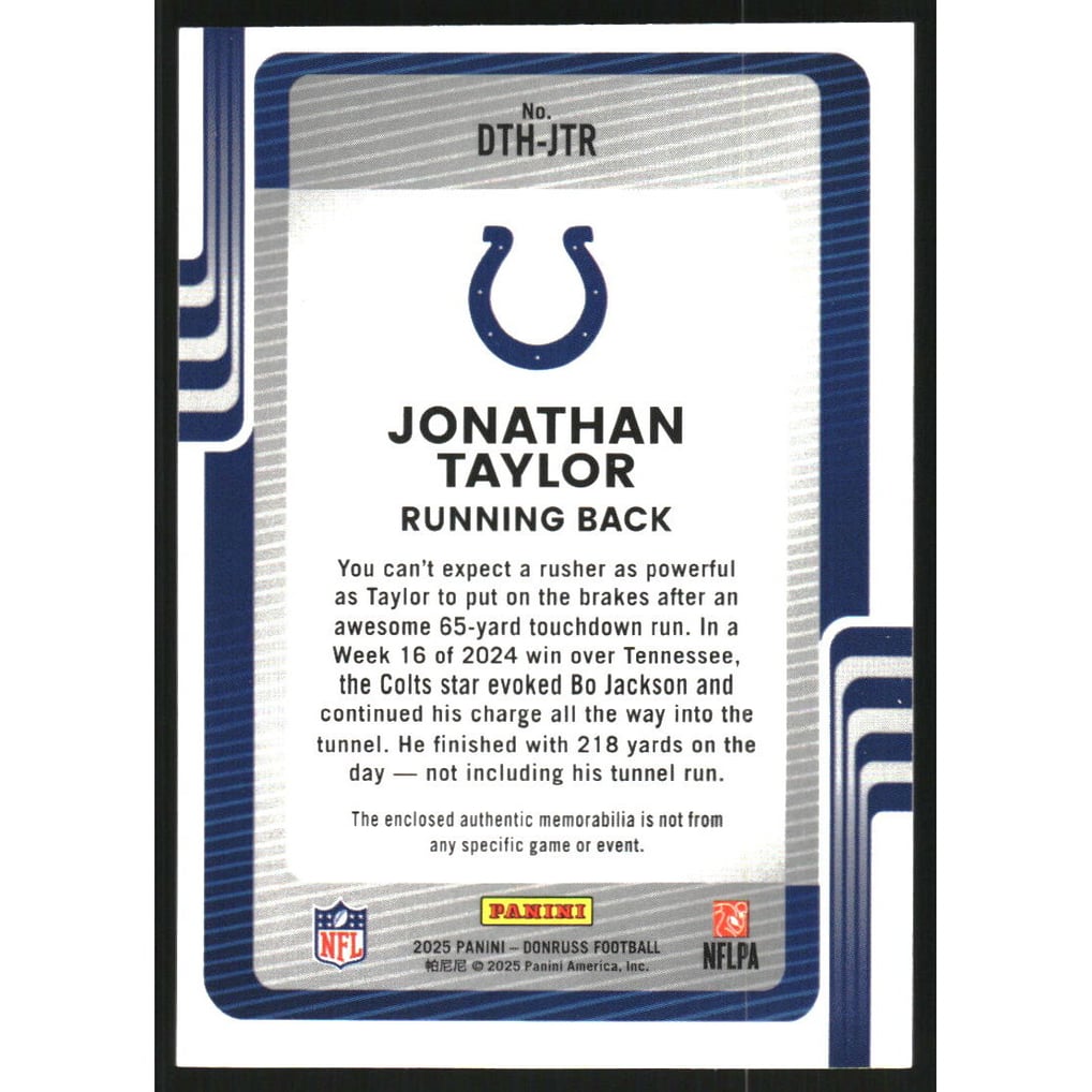 2025 Donruss Threads #19 Jonathan Taylor