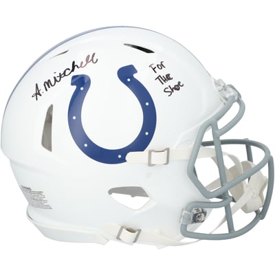 Adonai Mitchell Indianapolis Colts Autographed Fanatics Authentic Riddell Speed Authentic Helmet with "For the Shoe" Inscription 