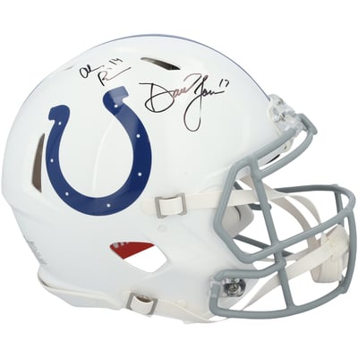 Alec Pierce & Daniel Jones Indianapolis Colts Autographed Fanatics Authentic Riddell Speed Authentic Helmet