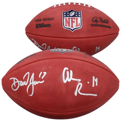 Alec Pierce & Daniel Jones Indianapolis Colts Autographed Fanatics Authentic Wilson Duke Full Color Football 