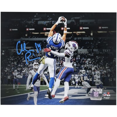 Alec Pierce Indianapolis Colts Autographed Fanatics Authentic 8" x 10" Touchdown Catch Spotlight Photograph 