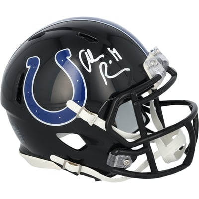 Alec Pierce Indianapolis Colts Autographed Fanatics Authentic Riddell 2023 Alternate Speed Mini Helmet 