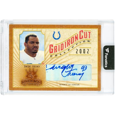 Dwight Freeney Indianapolis Colts Autographed 2002 Donruss Gridiron Kings Gridiron Cut Collection #GC-34 #177/400 Card