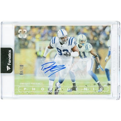Dwight Freeney Indianapolis Colts Autographed 2024 Panini Photogenic Silver #83 #1/49 Card