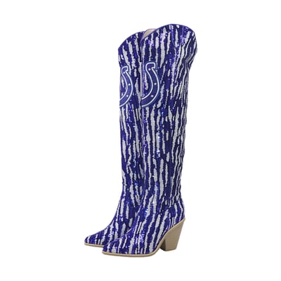  Indianapolis Colts FABGATING by Cuce Over-the-Knee Two-Tone Sequin Boots