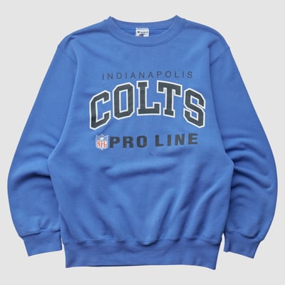 Indianapolis Colts Champion 90s Pullover Sweatshirt - Blue - M by Fanatics Real Vintage