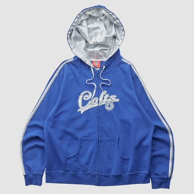 Indianapolis Colts NFL 2000s Hooded Full Zip Jacket - Blue - M by Fanatics Real Vintage