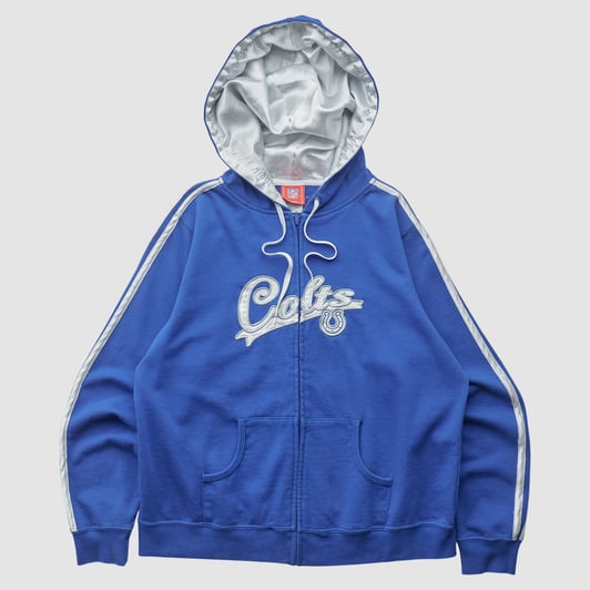 Indianapolis Colts NFL 2000s Hooded Full Zip Jacket - Blue - M by Fanatics Real Vintage