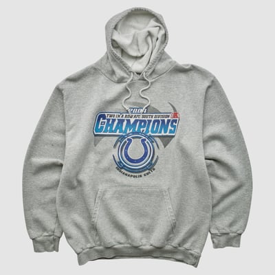 Indianapolis Colts NFL 2004 Hooded Pullover Sweatshirt - Heather Gray - XXS by Fanatics Real Vintage