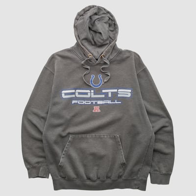 Indianapolis Colts NFL 2010s Hooded Pullover Sweatshirt - Charcoal - S by Fanatics Real Vintage