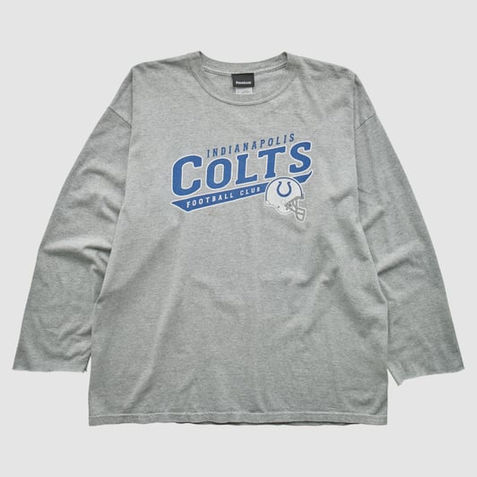 Indianapolis Colts Reebok 2000s Long Sleeve T-shirt - Heather Gray - 2XL by Fanatics Real Vintage