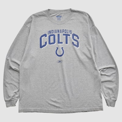 Indianapolis Colts Reebok 2000s Long Sleeve T-shirt - Heather Gray - 2XL by Fanatics Real Vintage