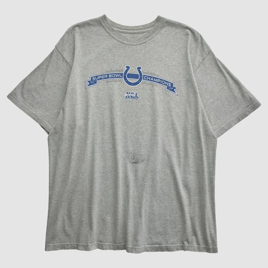 Indianapolis Colts Reebok 2008 T-shirt - Heather Gray - XL by Fanatics Real Vintage