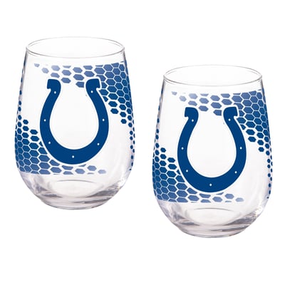 Indianapolis Colts Two-Piece 17oz. Color Fade Stemless Wine Glass Set
