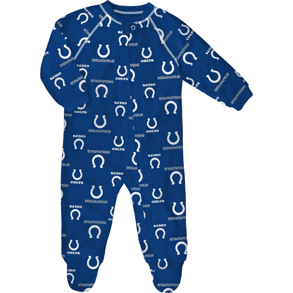 Indianapolis Colts Infant Allover Print Raglan Full-Zip Sleeper - Royal