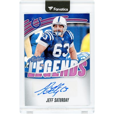 Jeff Saturday Indianapolis Colts Autographed 2025 Panini Absolute Legends Signatures Purple #ALS-JSY #1/5 Card 