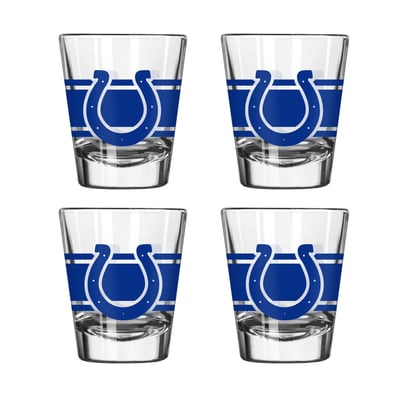 Indianapolis Colts Logo Brands Four-Piece Stripe Shot Glass Set
