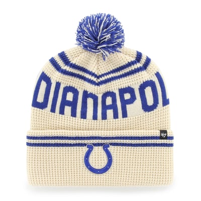  Indianapolis Colts '47 Quattrle Cuffed Knit Hat with Pom - Natural