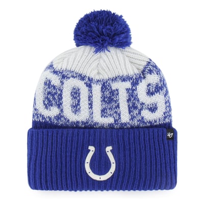  Indianapolis Colts '47  Bone Chill Cuffed Knit Hat with Pom - Royal