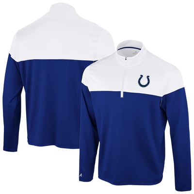 Indianapolis Colts Antigua Hinder Quarter-Zip Pullover - Royal/White