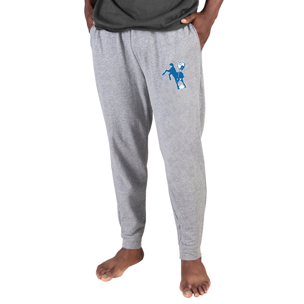 Indianapolis Colts Concepts Sport Throwback Logo Mainstream Cuffed Terry Pants - Gray