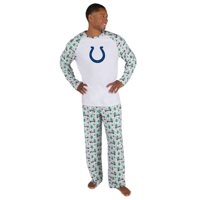 Indianapolis Colts Concepts Sport Frostbite Knit Long Sleeve Top & Pants Sleep Set - White