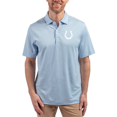 Indianapolis Colts Cutter & Buck Forge Eco Double Stripe Stretch Recycled Polo - Powder Blue