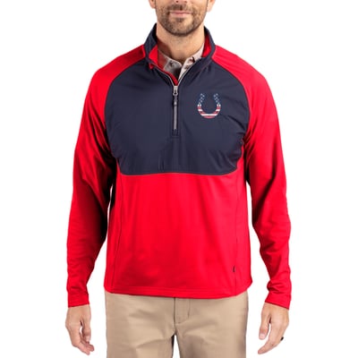 Indianapolis Colts Cutter & Buck Adapt Eco Knit Hybrid Recycled Quarter-Zip Pullover Top - Red