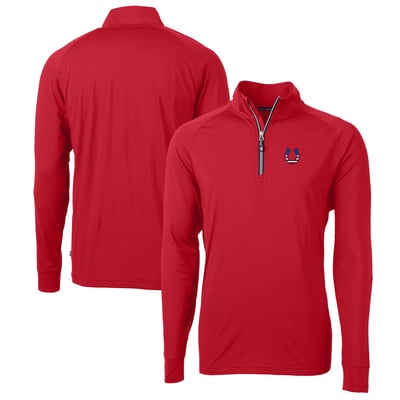 Indianapolis Colts Cutter & Buck Big & Tall Adapt Eco Knit Stretch Recycled Quarter-Zip Pullover Top - Red