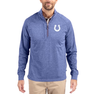 Indianapolis Colts Cutter & Buck  Adapt Eco Knit Quarter-Zip Pullover Top - Royal