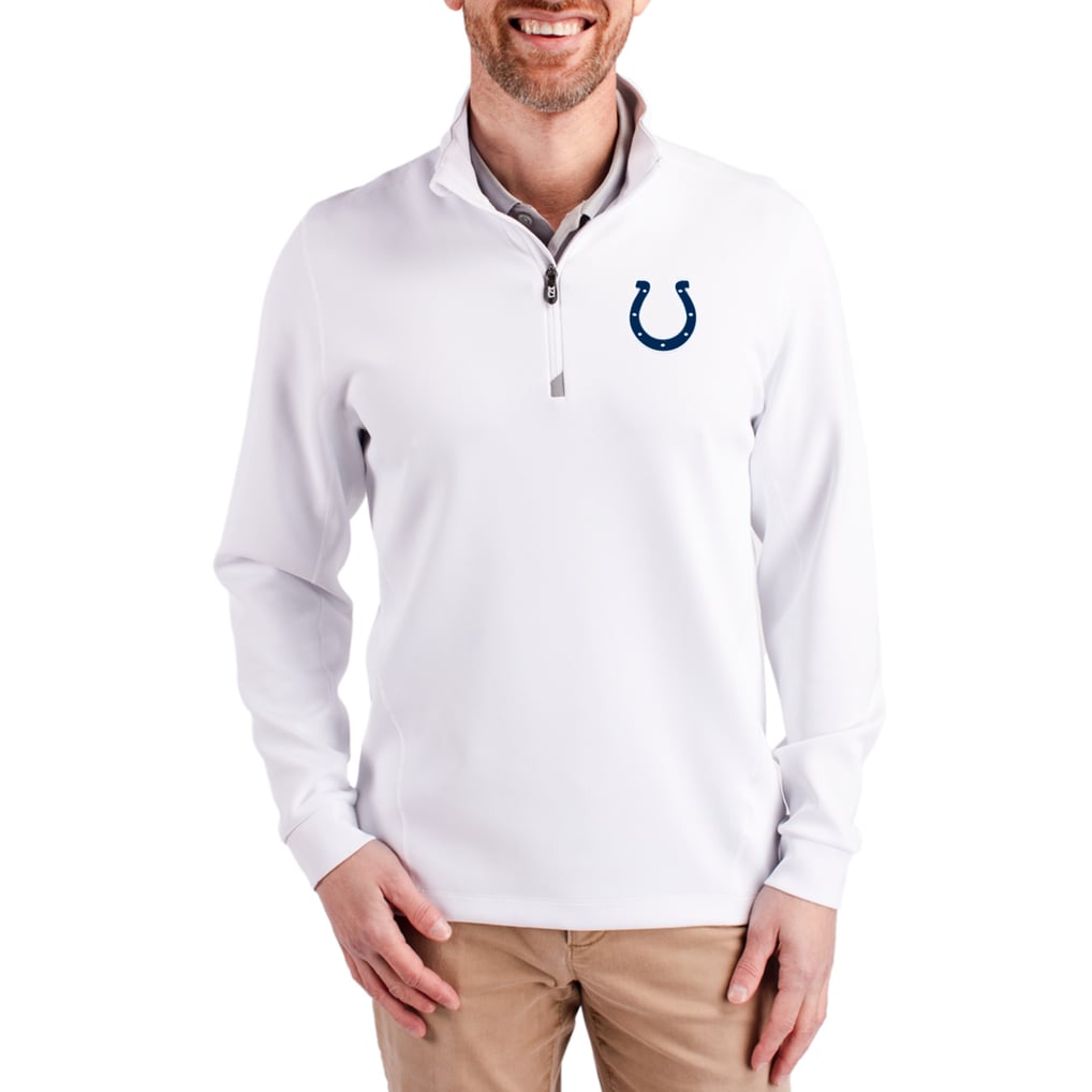 Indianapolis Colts Cutter & Buck Traverse Quarter-Zip Pullover Jacket - White