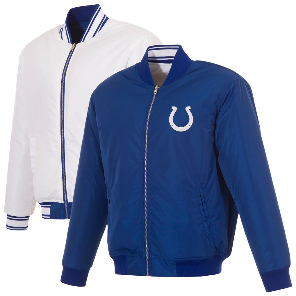  Indianapolis Colts JH Design Full-Zip Reversible Flight Jacket - Royal/White