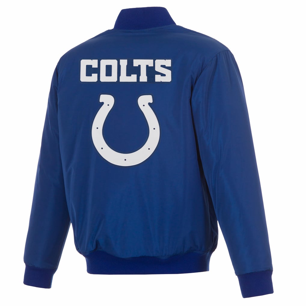  Indianapolis Colts JH Design Full-Zip Reversible Flight Jacket - Royal/White
