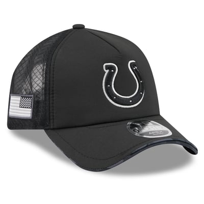 Indianapolis Colts New Era 2026 Salute To Service Apex 9FORTY Adjustable Trucker Hat - Black