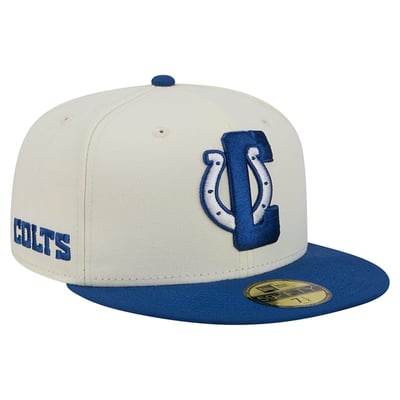 Indianapolis Colts New Era Deceptor 59FIFTY Fitted Hat - Cream/Royal