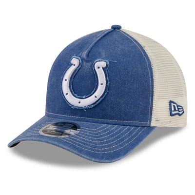  Indianapolis Colts New Era Fan 9FORTY A-Frame Trucker Adjustable Hat - Royal
